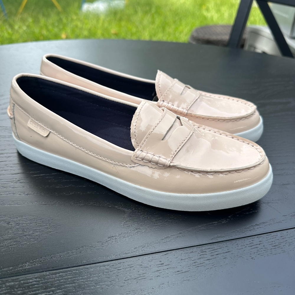 Cole Haan Women's Beige Patent Loafers